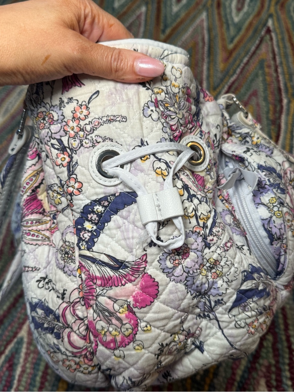 Vera Bradley Cream Quilted Floral Tote - Picture 5 of 7